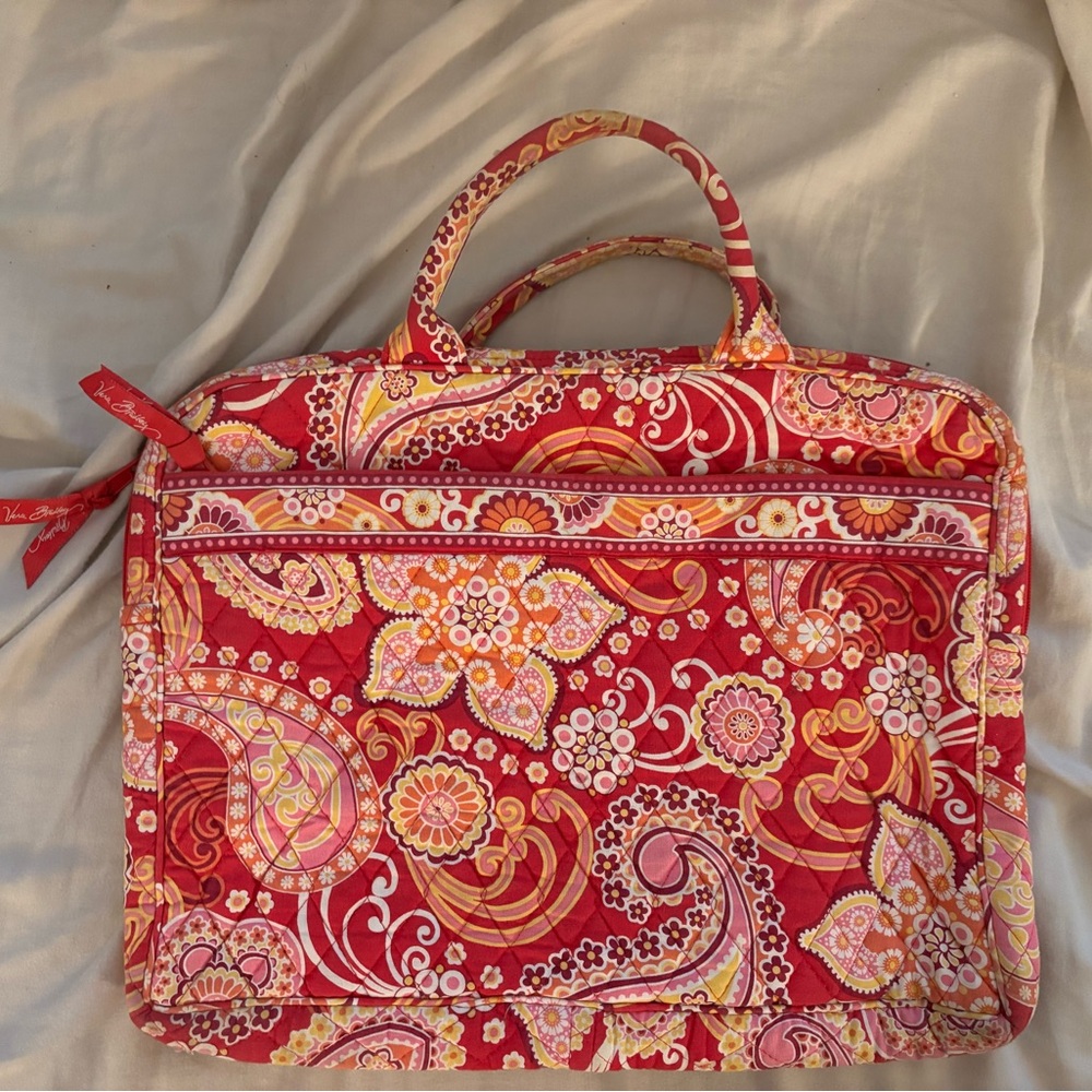Vera Bradley Pink and Yellow Patterned Laptop Bag
